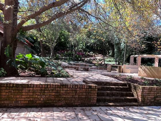 Steps up to the boma area