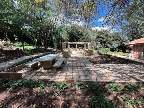 The boma and picnic area under the trees
