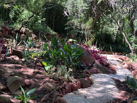 Rock garden and gravel path