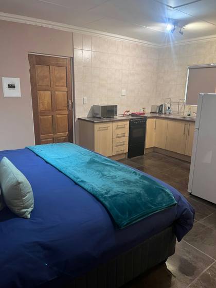 Bed and kitchen in one room