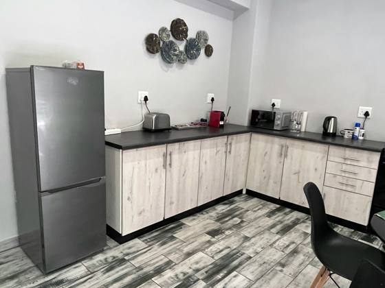 Fridge-freezer and kitchen counter